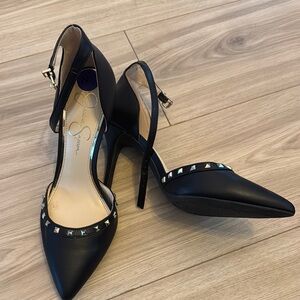 Jessica Simpson Black Stiletto Heels with Studded Accents - Never Worn